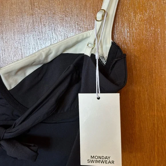 Monday Swimwear Clovelly One Piece Swimsuit Black and White - Picture 5 of 7